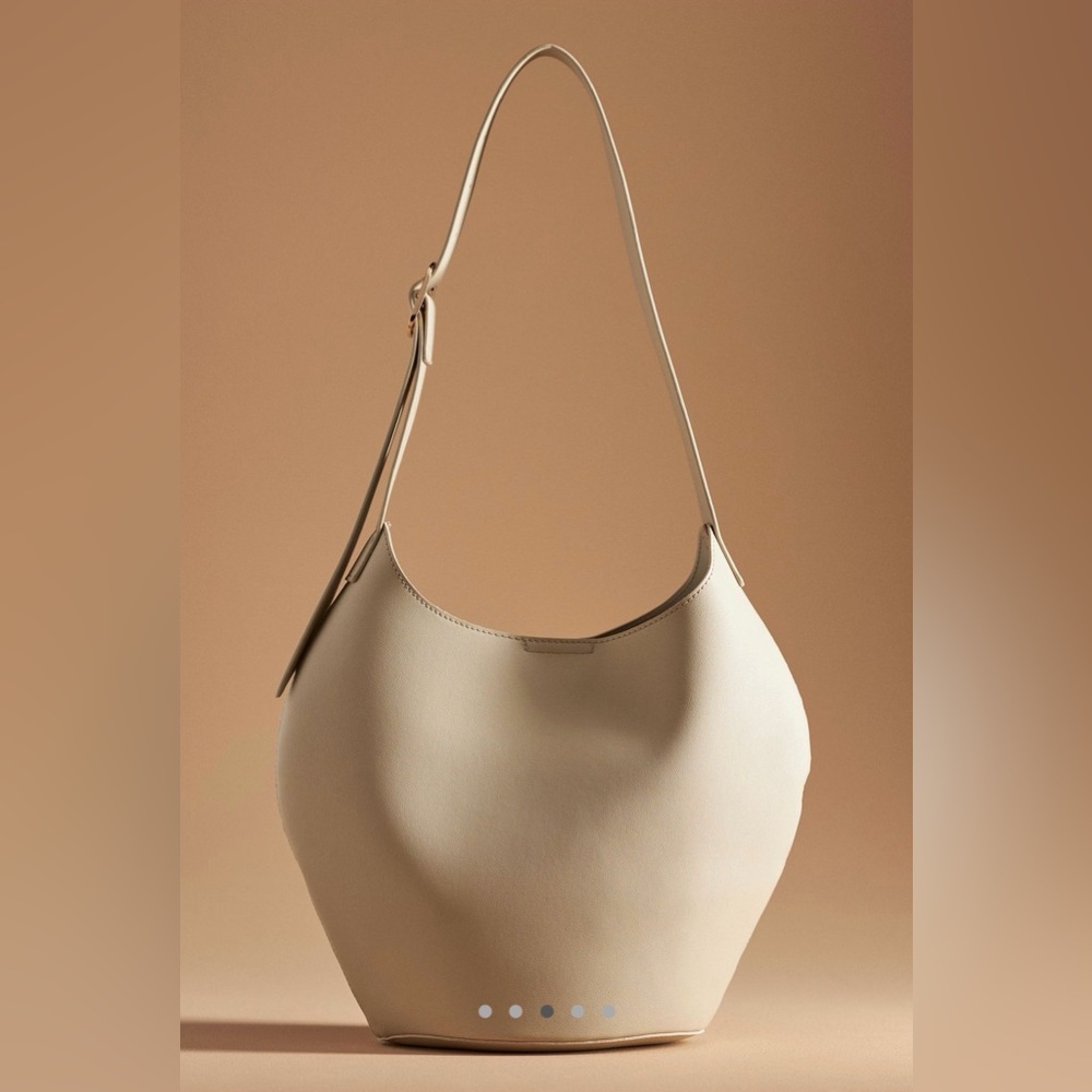 Anthropologie Faux Leather Bucket Tote - Picture 3 of 8